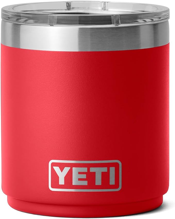 YETI Rambler 10 oz Stackable Lowball 2.0, Vacuum Insulated, Stainless Steel with MagSlider Lid, Rescue Red by YETI