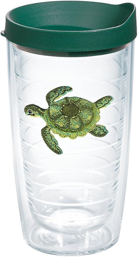 Tervis Tropical Animal Collection Made in USA Double Walled Insulated Tumbler Travel Cup Keeps Drinks Cold & Hot, 16oz, Turtle by TervisTumblerCompany