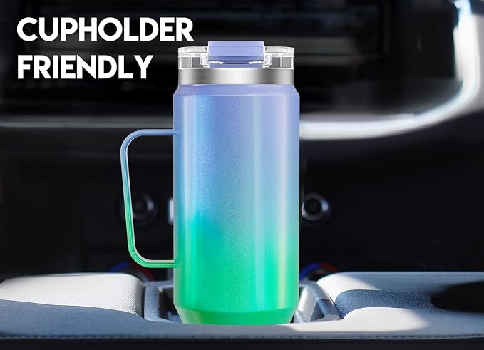 Meoky 40oz Tumbler with Handle, Stainless Steel Travel Mug with 2-in-1 Straw and Sip Lid, Vacuum Insulated Coffee Mug, 100% Leak Proof, Keeps Cold for 34 Hours or Hot for 10 Hours (Fairyland) - Image 6