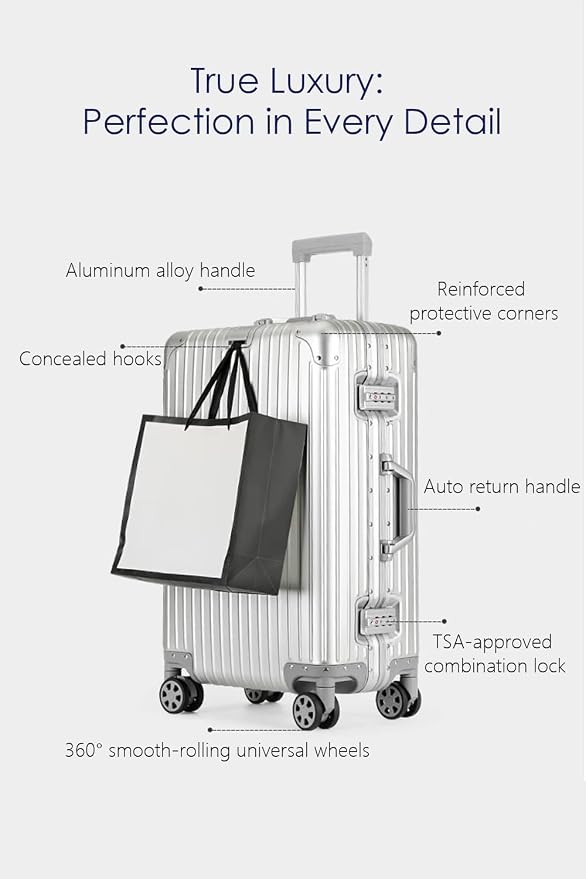 28 Inch All Aluminum Checked in Luggage - Image 2
