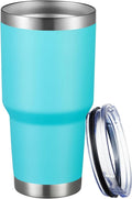 MEWAY 30oz Tumbler Double Wall Vacuum Insulated Travel Mug, Stainless Steel Tumbler with Lid, Durable Powder Coated Insulated Coffee Cup for Cold & Hot Drinks (Lake Blue,1 PACK) by MEWAY
