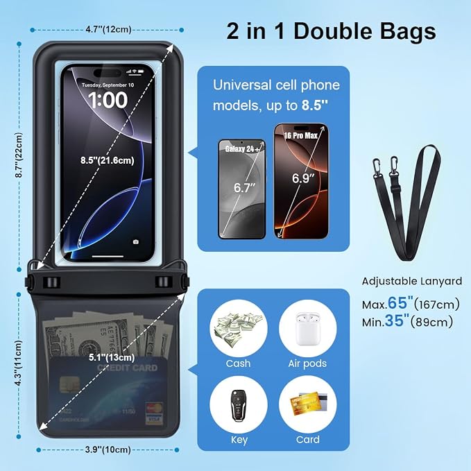 Waterproof Phone Pouch Floating, Double Bags Waterproof Phone Case - Image 5