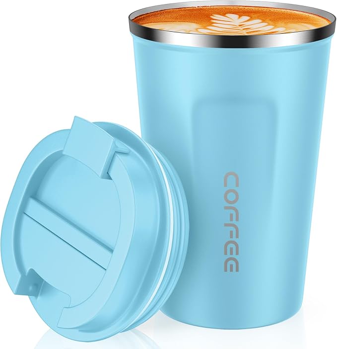 CS COSDDI 12 oz Stainless Steel Vacuum Insulated Tumbler - Coffee Travel Mug Spill Proof with Lid - Coffee Cups for Keep Hot/Ice Coffee,Tea and Beer by CSCOSSDI