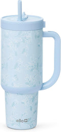 Ello Oasis 40 oz Tumbler with Handle & Retracting Straw | Reusable Insulated Stainless Steel Cup 100% Leakproof, Gifts for Teens Women Men | Keeps cold for 24 Hours, Cup Holder Friendly, Sweet Alyssum by Ello
