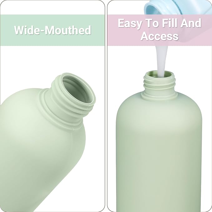 ASEVAT3.4oz 3Pcs Green Plastic Refillable Travel Shampoo and Conditioner - Image 6