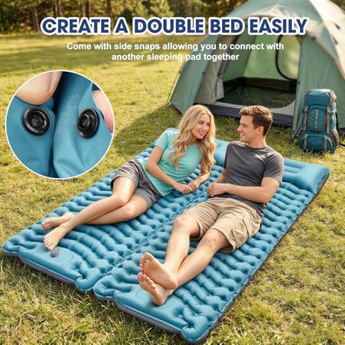 Ultralight Camping Sleeping Pad with Pillow & Built-in Foot Pump - Image 5