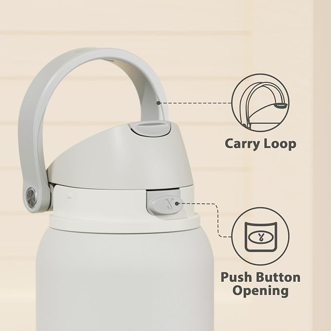 40 oz Insulated Water Bottle with Straw: Meoky Stainless Steel Metal Water Bottle with 2-in-1 Lid - Leak Proof, Cold for 24 Hours, Protective Silicone Base, BPA-Free for Sports Gym, Ivory - Image 6