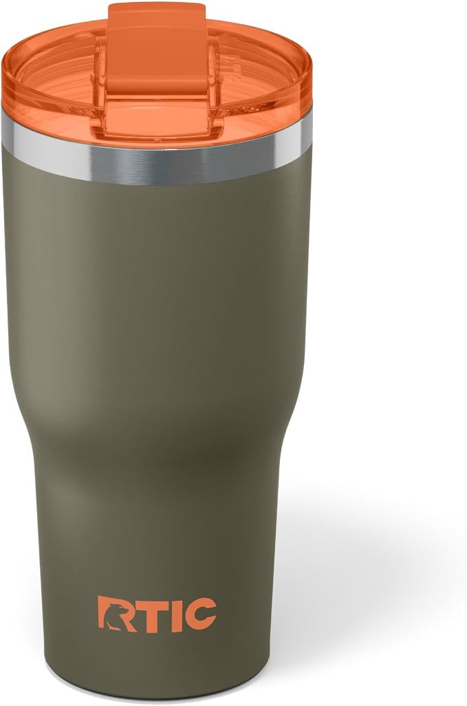 RTIC 30oz Essential Tumbler with Lid, Ceramic Lined, Insulated, Stainless Steel, Metal, Double Wall Vacuum-Insulation, Travel Cup for Iced Coffee, Tea, Hot and Cold Drink, Trailblazer by RTIC