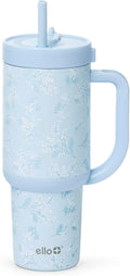 Ello Oasis 30 oz Tumbler with Handle & Retracting Straw | Reusable Insulated Stainless Steel Cup 100% Leakproof, Gifts for Teens Women Men | Keeps cold for 24 Hours, Cup Holder Friendly, Sweet Alyssum by Ello