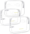 BAGSMART Clear Toiletry Bag, 3 Packs TSA Approved Water Resistant Quart Size by BAGSMART