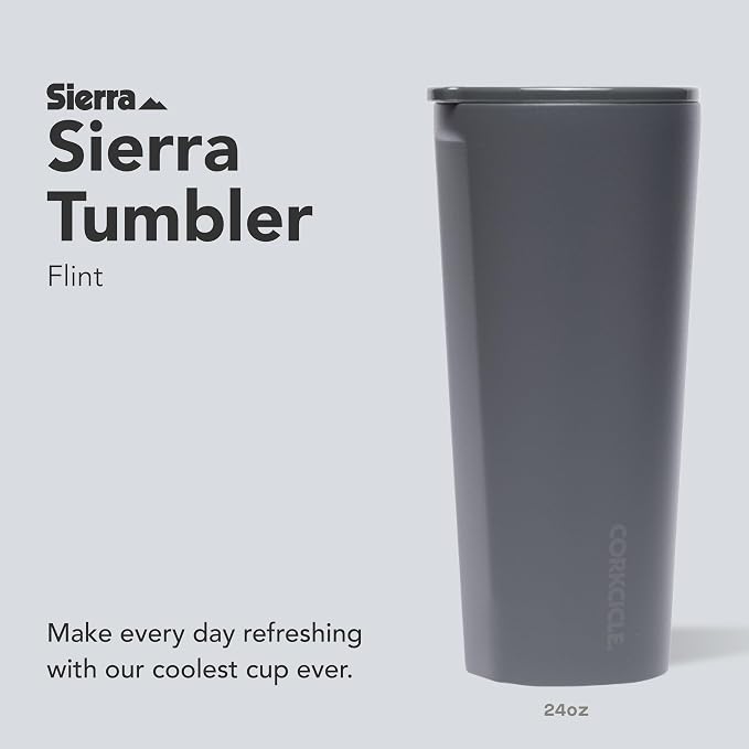 Corkcicle Classic Tumbler - Keeps Drinks Cold for 9 Hours & Hot for 3 - Triple-Insulated Stainless Steel - Holiday Tumbler Gift - 24 oz - Flint - Image 2
