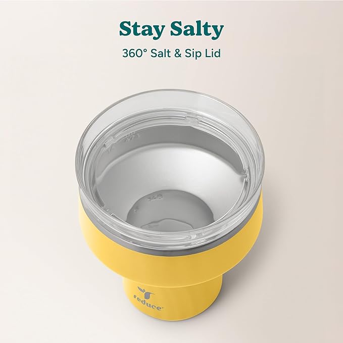 REDUCE Saltini 16 oz Cocktail Tumbler - Insulated Margarita Tumbler with Lid - Keeps Drinks Cold for 10 Hours - 360 Sippable Martini Glass Alternative - Shatterproof, Perfect for Parties - Pineapple - Image 4