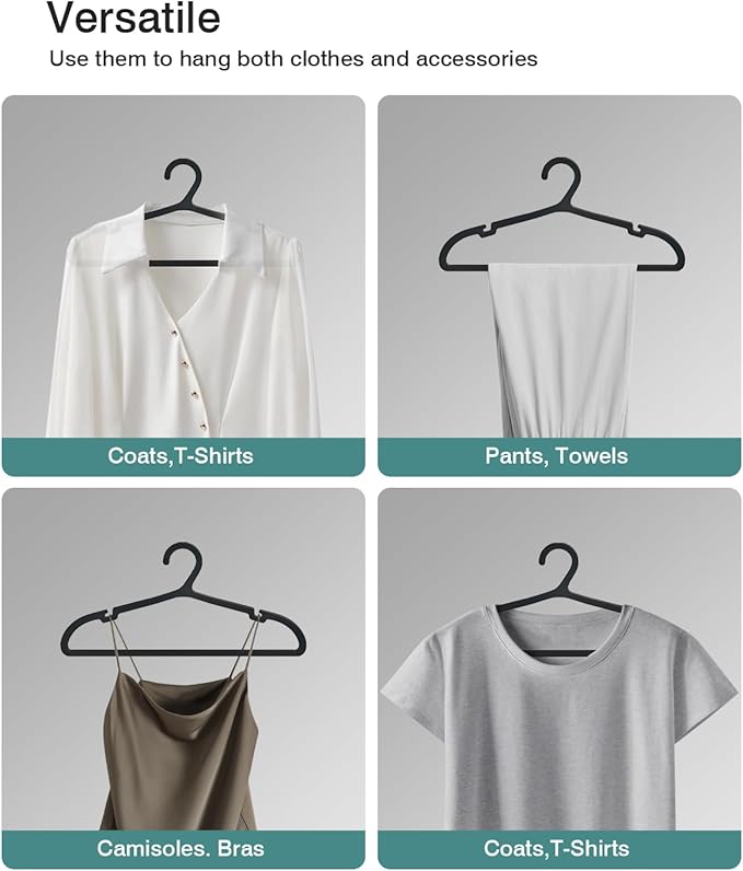 80 Pack Clothes Hangers, Non Slip Plastic Coat Hangers, Space Saving Hangers - Image 6