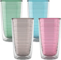 Tervis Clear & Colorful Tabletop - Bayou View Collection Made in USA Double Walled Insulated Tumbler Travel Cup Keeps Drinks Cold & Hot, 16oz - 4pk, Assorted Pastels by TervisTumblerCompany
