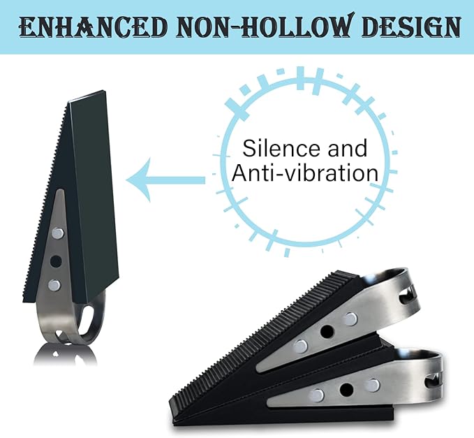 Shackcom Door Stopper, 2 Pack Black Heavy Duty Wedge That Holds Doors Firmly - Image 5