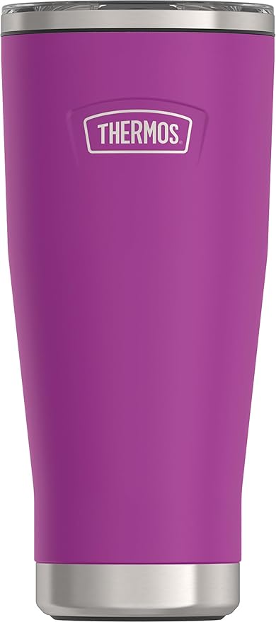 THERMOS ICON SERIES, Stainless Steel Tumbler with Slide Lock, 18 Ounce, Plum by Thermos