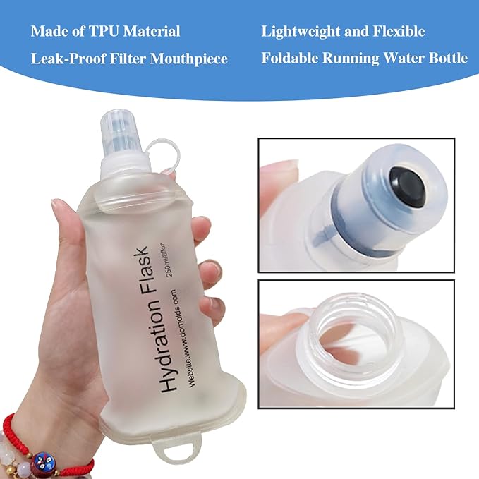 CLINTT 150ml Soft Flask, Foldable Running Water Bottle, TPU Folding Soft Water - Image 4