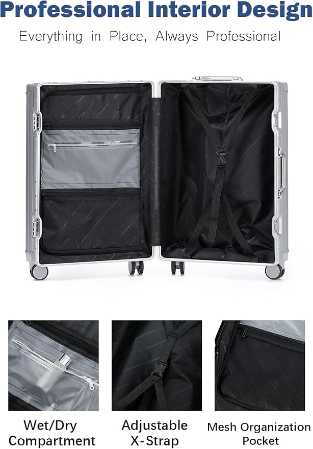 HotWay 20 Inch Aluminum Frame Carry On Luggage - Image 6