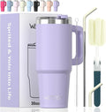 20 oz Tumbler with Handle,Tumbler with Lid and Straw,Double Wall Insulated Cup Stainless Steel Travel Mug(Cold for 34 Hours),Water Bottle for Iced Tea,Coffee,Cold Beverages(Purple) by Watersy