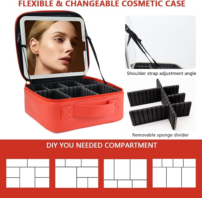 Travel Makeup Bag for Women and Makeup Artists Cosmetic Organizer Large Makeup - Image 2