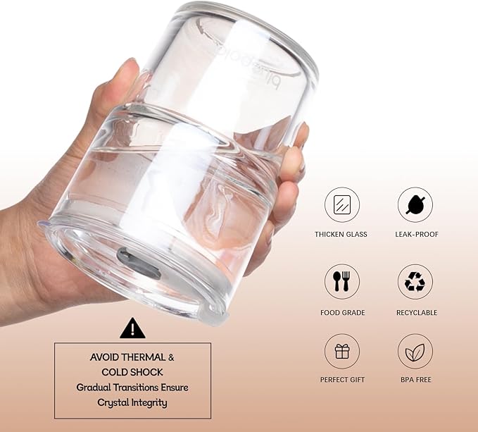BLUEPOLAR 13oz/400ml Glass Water Tumbler with Straw and Lid Sealed Carry On Thick Wall Iced Coffee Cup Glass Cup for Water, Iced Tea Fruit Juice Etc (Aurora White-4Pack) - Image 5