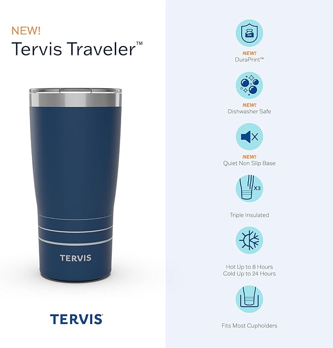Tervis Traveler Sakura Japanese Cherry Blossom Triple Insulated Tumbler Travel Cup Keeps Drinks Cold & Hot, 20oz, Stainless Steel - Image 3