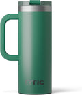 RTIC 20oz Road Trip Travel Mug with Lid and Handle, Ceramic Lined, Insulated, Stainless Steel, Metal, Double Wall Vacuum-Insulation, Portable Coffee, Tea Cup for Hot and Cold Drink, Pine Tree by RTIC
