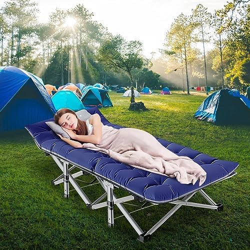 LILYPELLE Folding Camping Cot, Extra Wide Heavy Duty Sleeping Cots - Image 2
