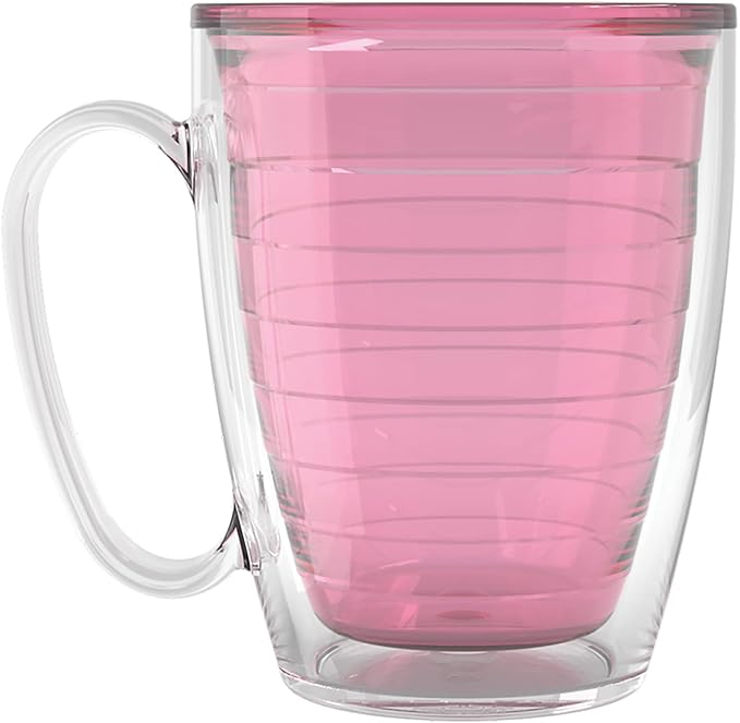 Tervis Clear & Colorful Tabletop Made in USA Double Walled Insulated Tumbler Travel Cup Keeps Drinks Cold & Hot, 16oz Mug, Pink Sand - Image 2