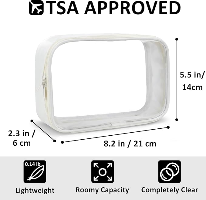 Moyad TSA Approved Clear Toiletry Bag, 1 Pack Quart Size 3-1-1 Liquids Pouch - Image 2