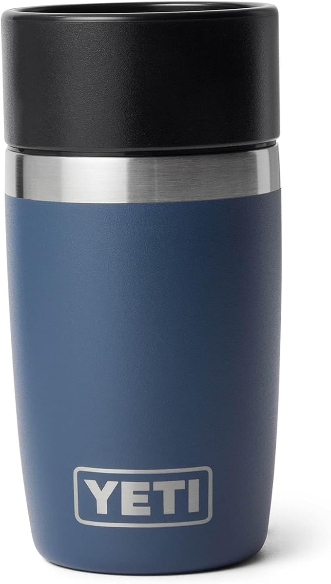 YETI Rambler 8 oz Travel Bottle, Stainless Steel, Vacuum Insulated with Leakproof Commuter Cap, Navy by YETI
