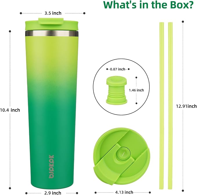 BJPKPK 34oz Tumbler With lid And Straw Stainless Steel Travel Coffee Mug Insulated Tumblers Cups,Bamboo Grove - Image 2