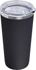 GGQ 20oz Travel Coffee Tumbler Food-Grade 304 Stainless Steel Vacuum Insulated Double Wall Leak-Proof Lid Reusable Straw Hot and Cold Drinks Cup Holder Friendly (Black) by GGQ