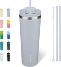 BJPKPK 30oz Stainless Steel Insulated Tumbler With lid And Straw Travel Coffee Thermal Tumblers Cup For Women And Men,Modern Blue by BJPKPK