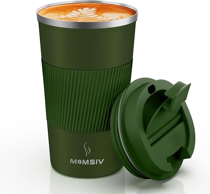 MOMSIV 17oz Travel Mug, Insulated Coffee Cup with Leakproof Lid, Vacuum Stainless Steel Double Walled Reusable Tumbler for Hot and Cold Water Coffee and Tea In Travel and Car by MOMSIV