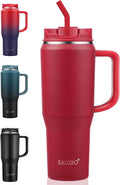 EALGRO 40 oz Tumbler with Handle, Insulated Tumblers with Lid and Straw, Large Metal Sports Water Bottle Jug, Thermal Stainless Steel Travel Coffee Mug Cup, Classic Red by EALGRO