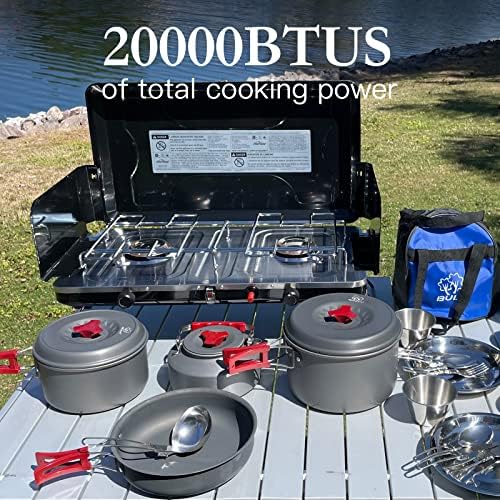 FineFlame Camping Stove, Propane Portable Camp Stove, 20000BTU-2 Burners - Image 4