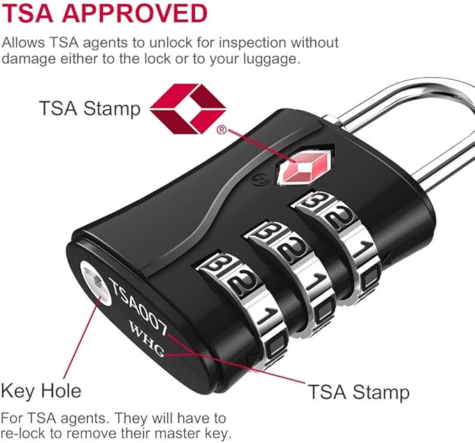 ZHEGE TSA Locks for Luggage, 3 Digit Luggage Lock - Image 2