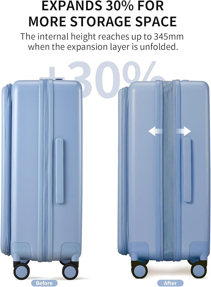 aji Expandable Top Open 26 Inch Checked Luggage - Image 3