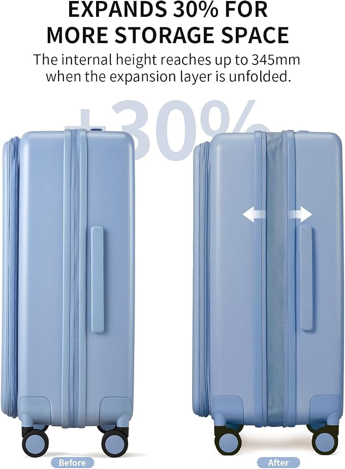 aji Expandable Top Opening Carry On Luggage Airline Approved, 20 Inch - Image 3