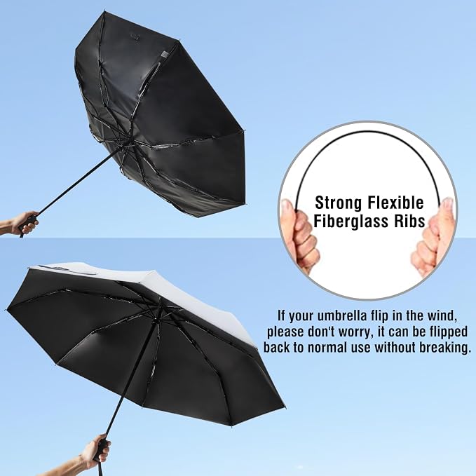 G4Free UPF 50+ UV Protection Large Travel Umbrella 42/46 Inch Auto Open Close - Image 5