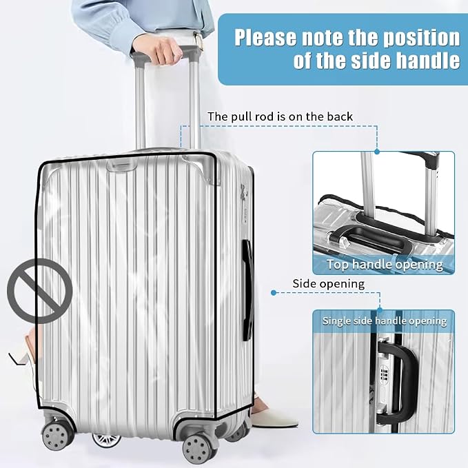 Yotako Clear PVC Suitcase Cover Protectors 24 Inch Luggage Cover - Image 2