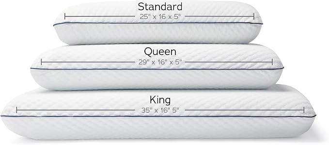 WEEKENDER Standard Gel Memory Foam Pillow Size-1-Pack-Medium Plush Feel-Neck - Image 8