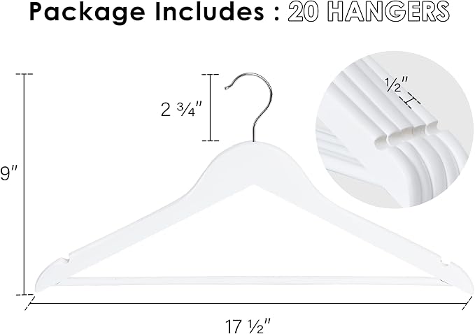 StorageWorks Wooden Hangers, Wood Coat Hanger - Image 5