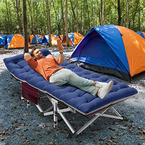 ABORON Camping Cot for Adults, 28 in Wide Folding Bed with Mattress - Image 5