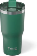 RTIC 30oz Essential Tumbler with Lid, Ceramic Lined, Insulated, Stainless Steel, Metal, Double Wall Vacuum-Insulation, Travel Cup for Iced Coffee, Tea, Hot and Cold Drink, Pine Tree by RTIC