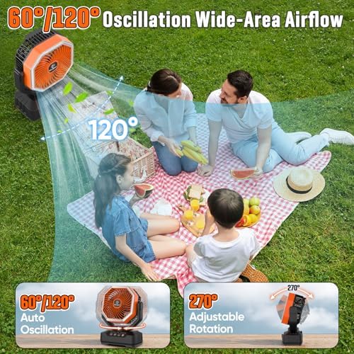 20000mAh Camping Fan, 4 Speed Battery Powered for Tents Up to 70H Runtime - Image 4