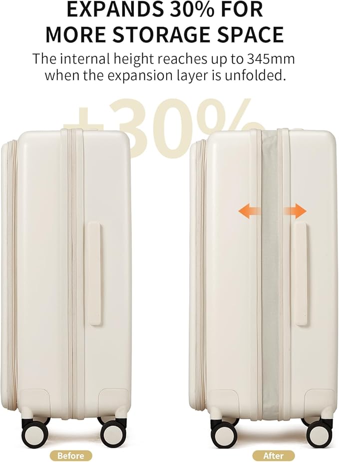 aji Expandable Top Opening Carry On Luggage Airline Approved, 20 Inch - Image 3