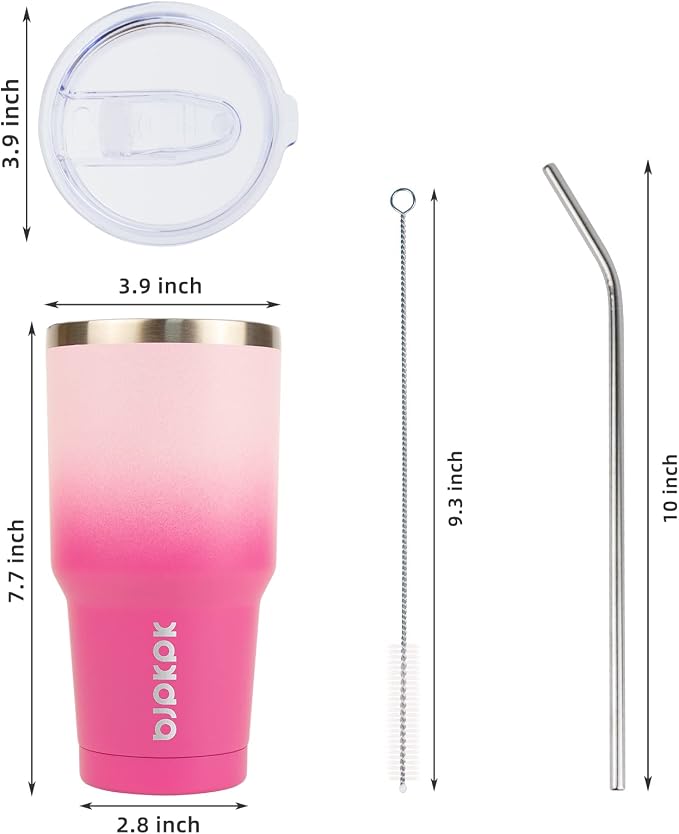 BJPKPK 30 oz Tumbler With Lid And Straw, Travel Coffee Mug,Cherry Blossom - Image 4