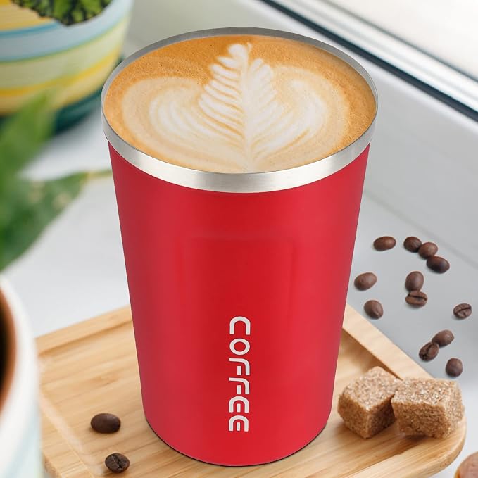 CS COSDDI 12 oz Stainless Steel Vacuum Insulated Tumbler - Coffee Travel Mug Spill Proof with Lid - coffee Cup for Keep Hot/Ice Coffee,Tea and Beer （Red） - Image 7